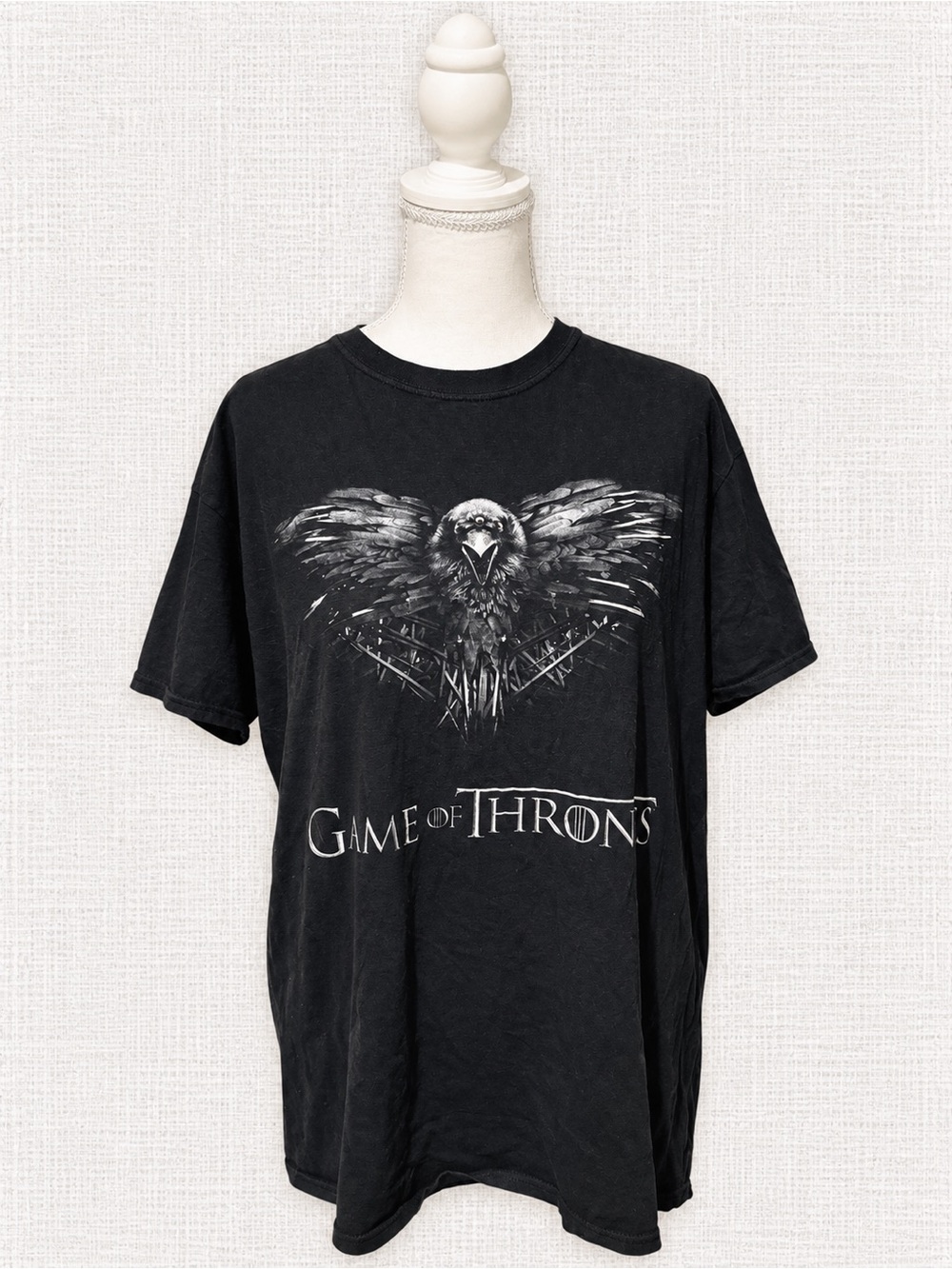 2016 HBO Game of Thrones Raven Graphic T-Shirt Black Men’s L 21” PTP